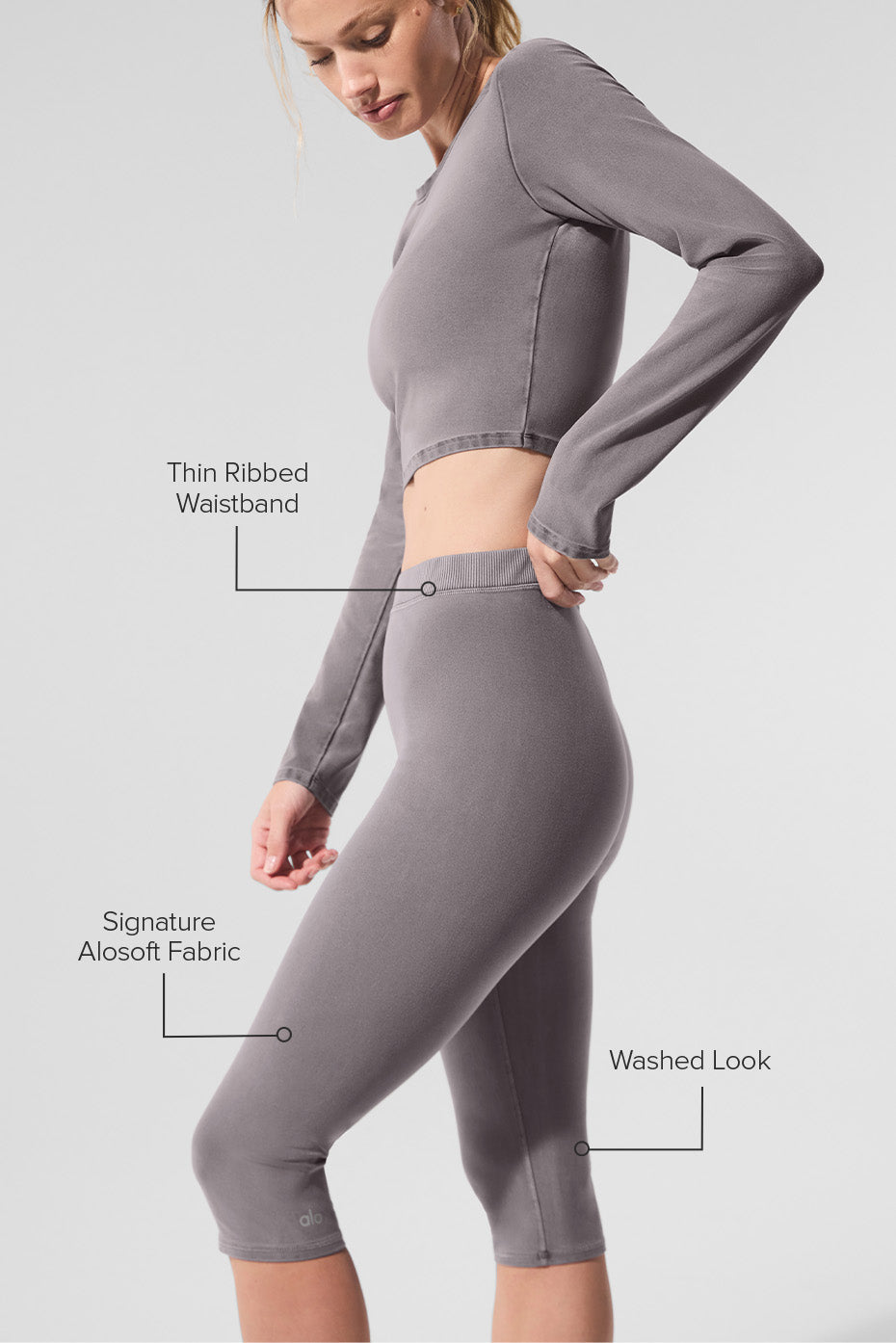 Washed Alosoft High-Waist Iconic 90's Capri