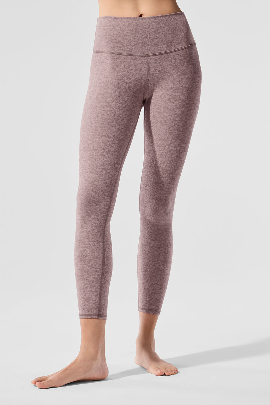 Alosoft High-Waist 7/8 Highlight Legging in soft mauve color, perfect for yoga and everyday wear.