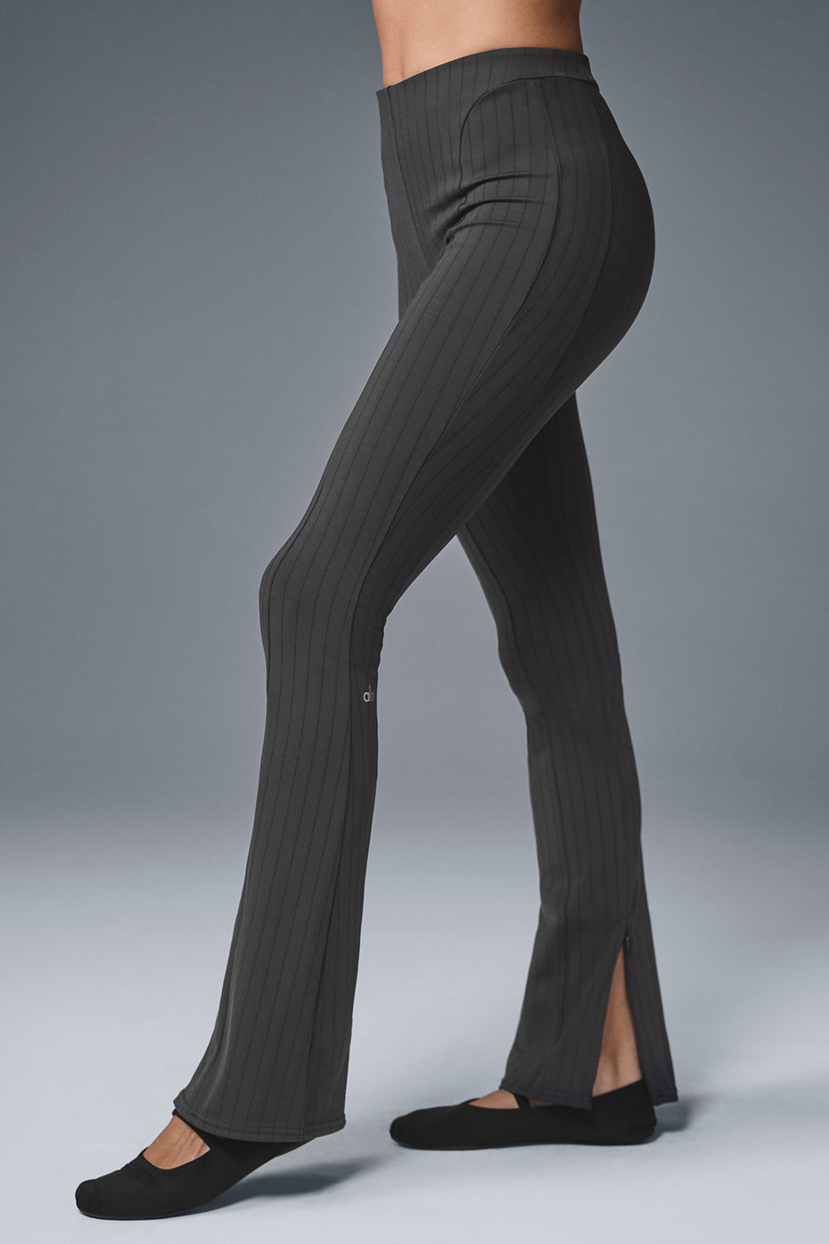 High-Waist Pinstripe Zip It Flare Legging