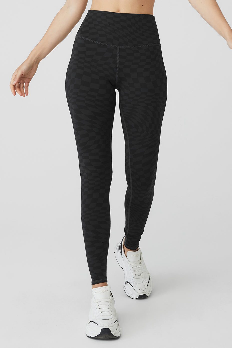 Jacquard High-Waist Checkered Legging