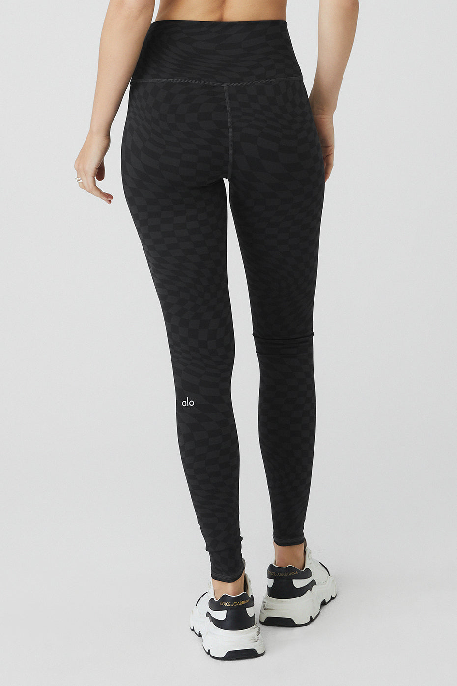 Jacquard High-Waist Checkered Legging