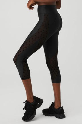 Airlift Mesh High-Waist Celeste Capri