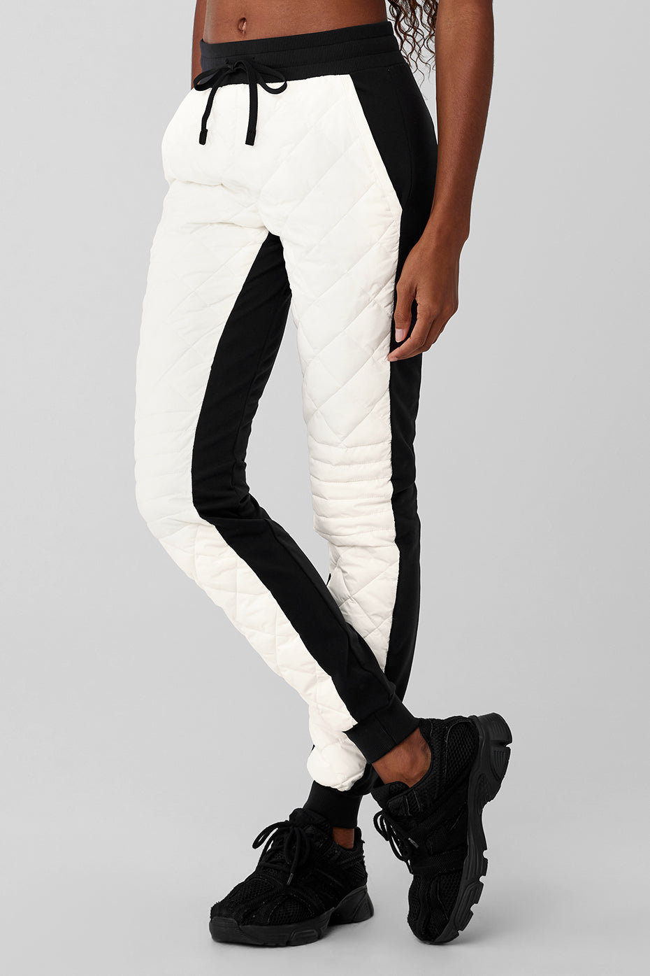 Airbrush Winter Warm High-Waist Moto Puffer Pant