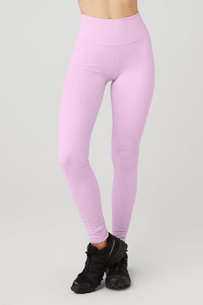 Semi-Sheer Seamless Cable Knit High-Waist Legging