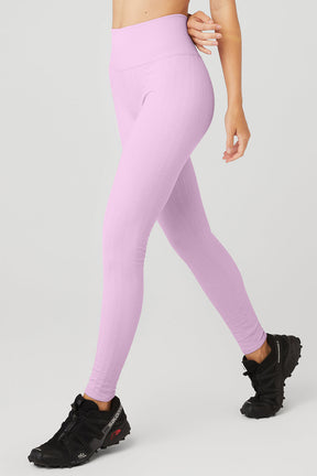 Semi-Sheer Seamless Cable Knit High-Waist Legging