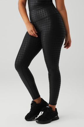 Airlift High-Waist Glimmer Houndstooth Legging