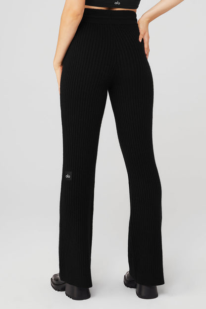 Cashmere Ribbed High-Waist Winter Dream Flare Pant