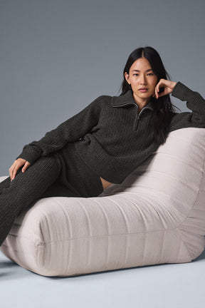 Cashmere High-Waist Plush Waffle Pant