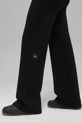 Cashmere High-Waist Plush Waffle Pant