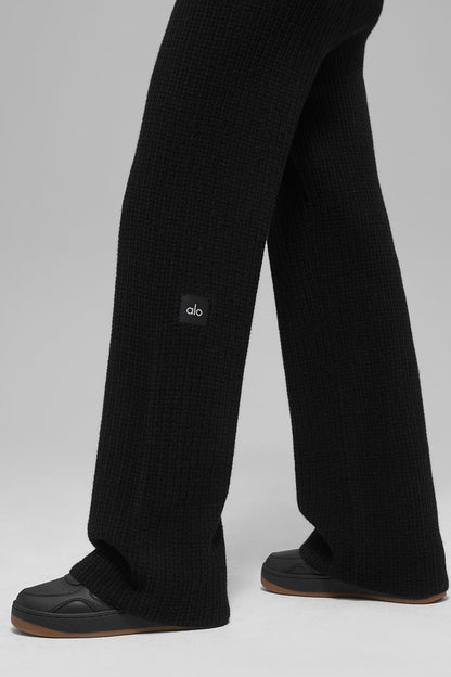Cashmere High-Waist Plush Waffle Pant