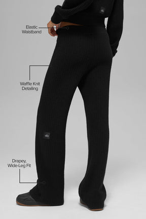 Cashmere High-Waist Plush Waffle Pant