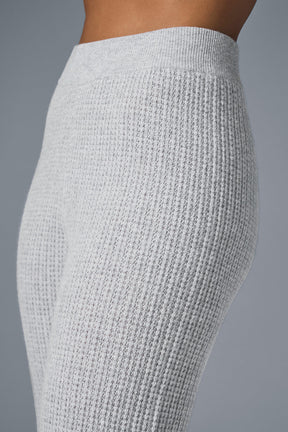 Cashmere High-Waist Plush Waffle Pant