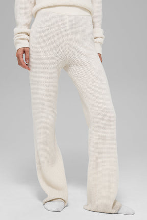 Cashmere High-Waist Plush Waffle Pant