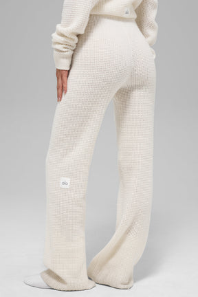 Cashmere High-Waist Plush Waffle Pant