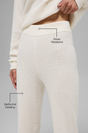 Cashmere High-Waist Plush Waffle Pant
