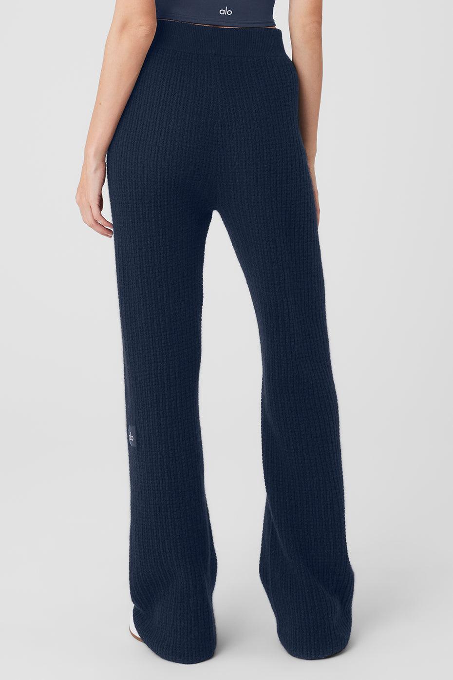 Cashmere High-Waist Plush Waffle Pant