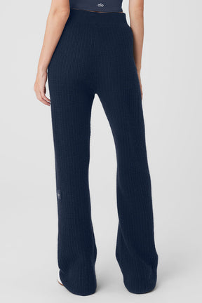 Cashmere High-Waist Plush Waffle Pant