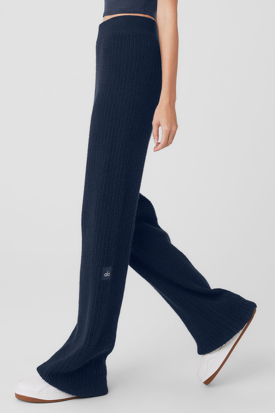 Cashmere High-Waist Plush Waffle Pant