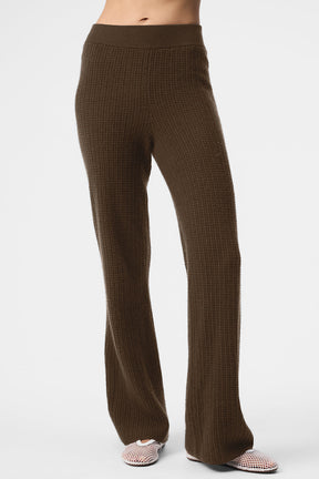 Cashmere High-Waist Plush Waffle Pant