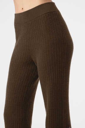 Cashmere High-Waist Plush Waffle Pant