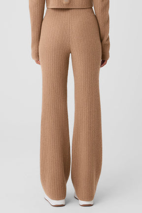 Cashmere High-Waist Plush Waffle Pant