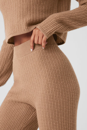 Cashmere High-Waist Plush Waffle Pant