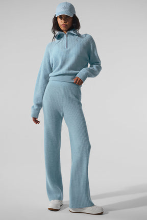 Cashmere High-Waist Plush Waffle Pant
