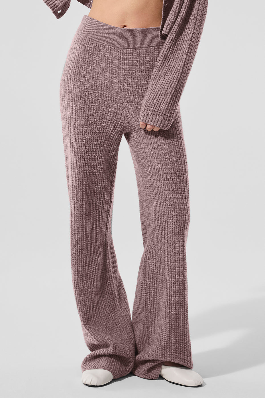 Cashmere High-Waist Plush Waffle Pant
