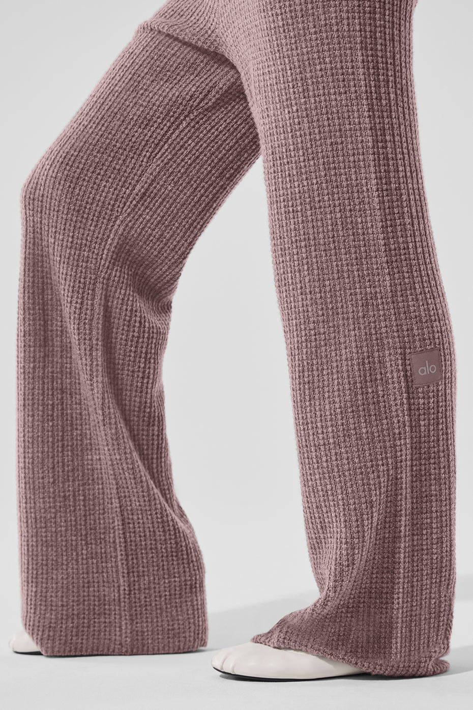 Cashmere High-Waist Plush Waffle Pant