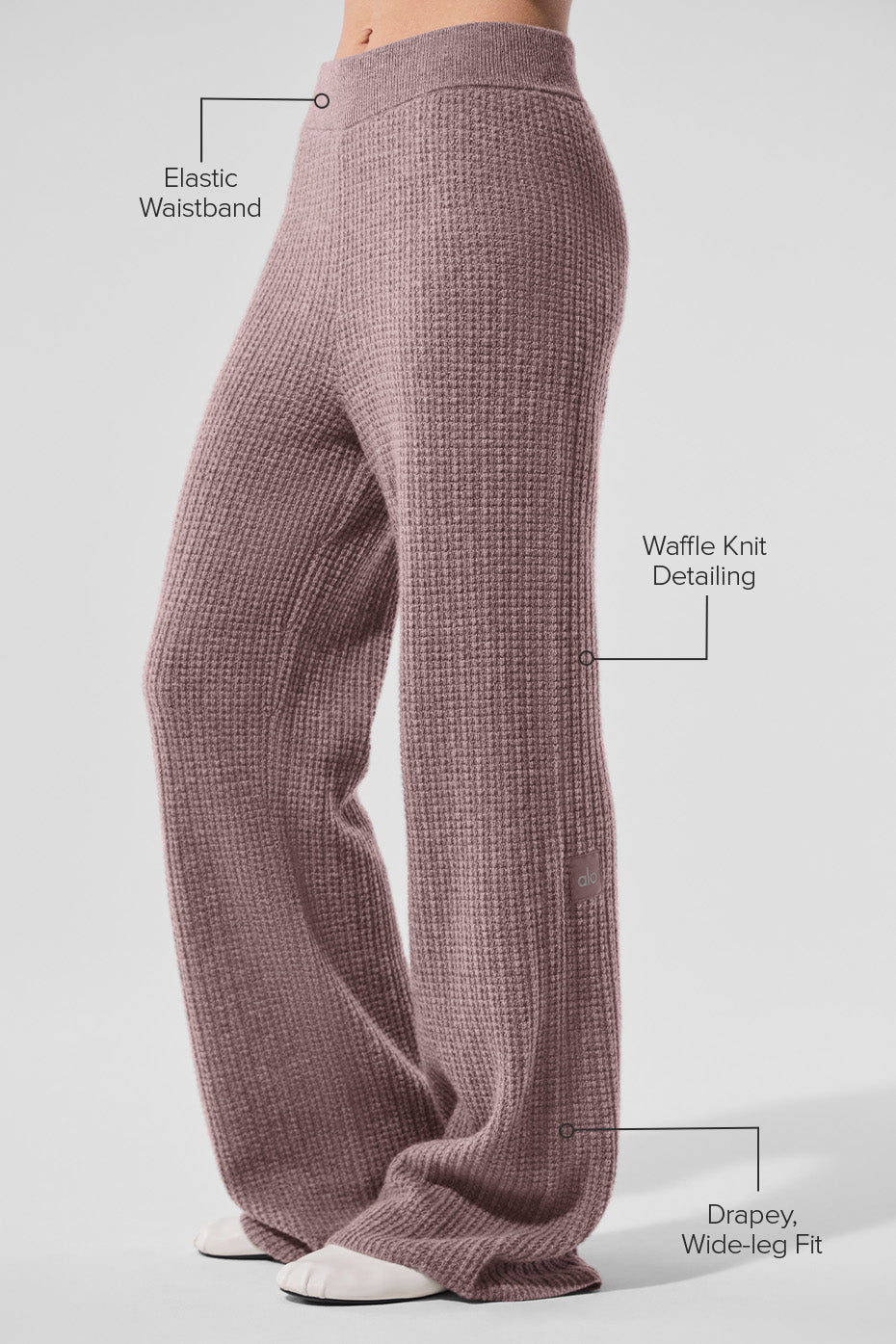 Cashmere High-Waist Plush Waffle Pant