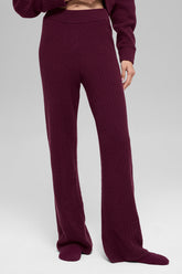 Cashmere High-Waist Plush Waffle Pant