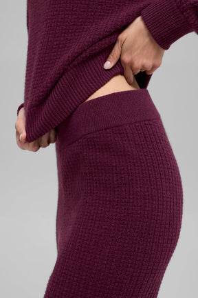 Cashmere High-Waist Plush Waffle Pant