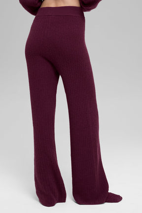 Cashmere High-Waist Plush Waffle Pant