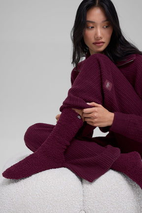 Cashmere High-Waist Plush Waffle Pant