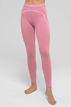 Airbrush High-Waist Heart Throb Legging in pink showcasing contour stitching and stylish design for fitness enthusiasts.