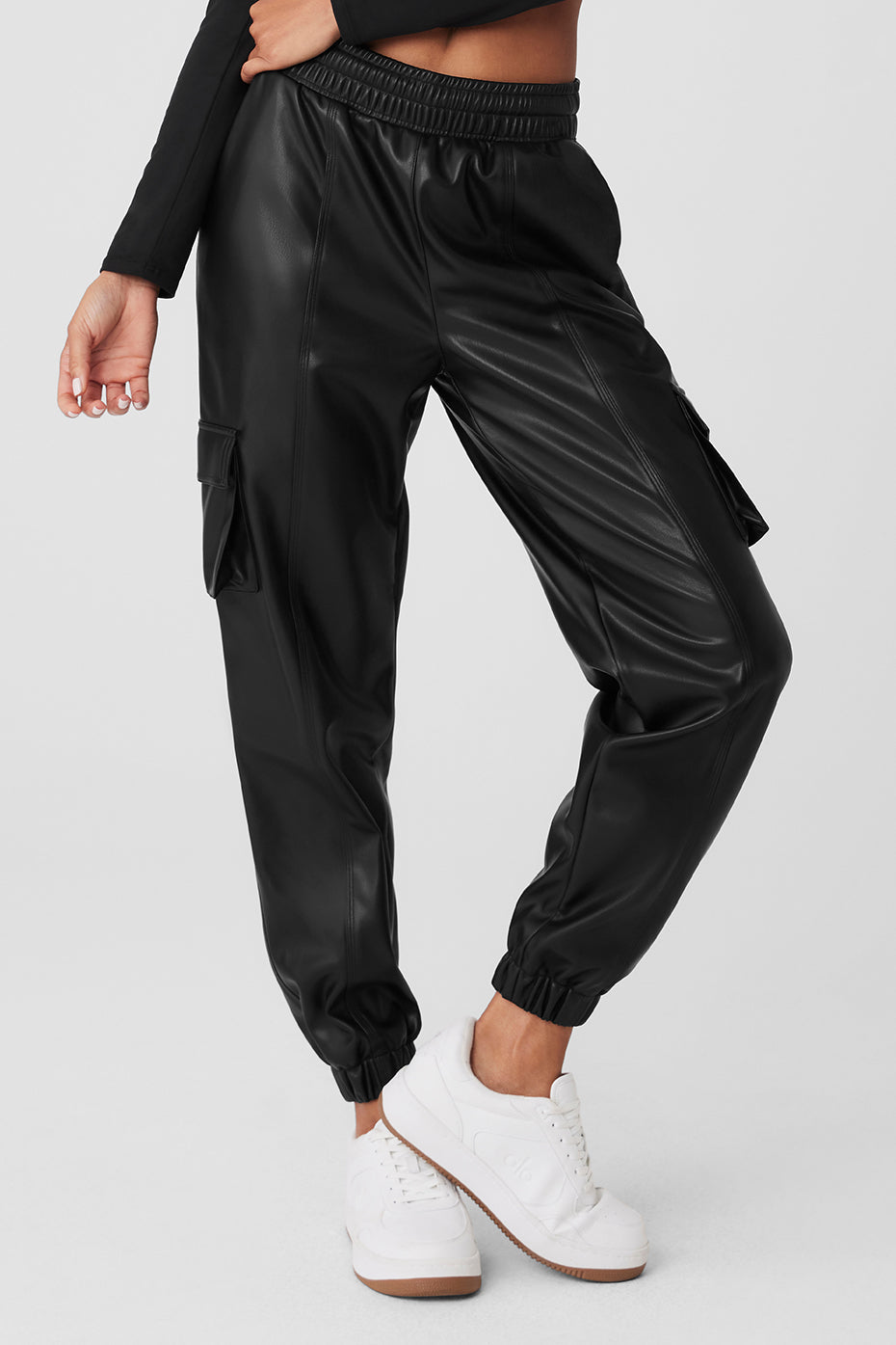 Faux Leather Power Hour Jogger