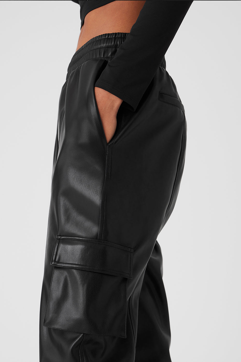 Faux Leather Power Hour Jogger