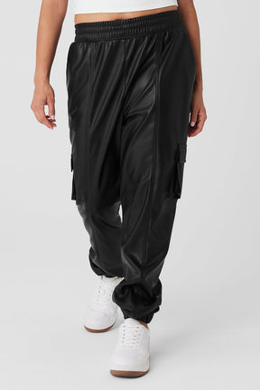 Faux Leather Power Hour Jogger