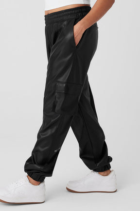 Faux Leather Power Hour Jogger