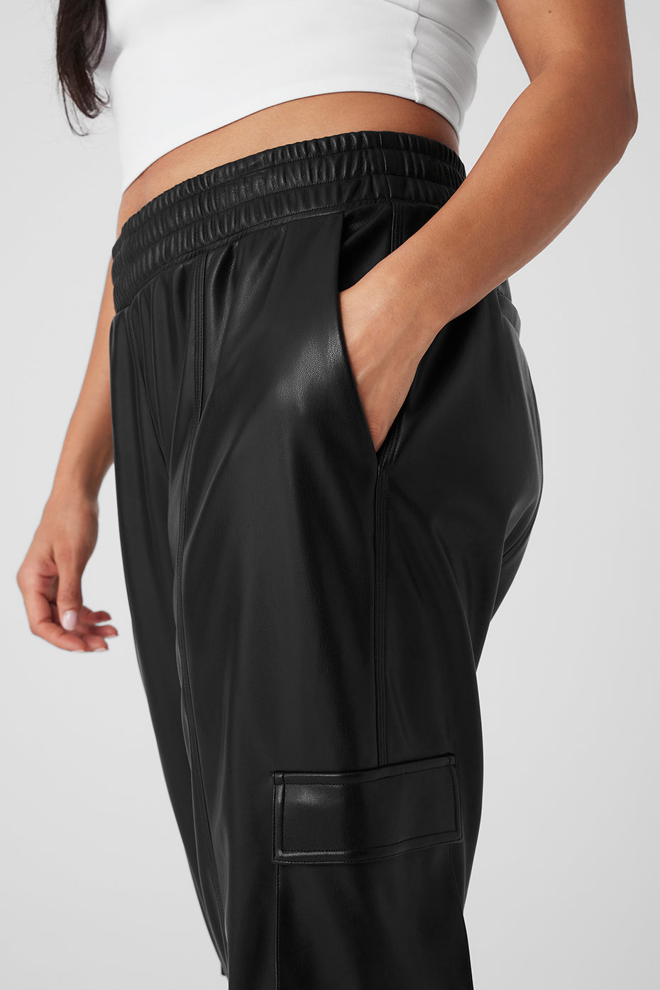 Faux Leather Power Hour Jogger