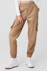 Faux Leather Power Hour Jogger