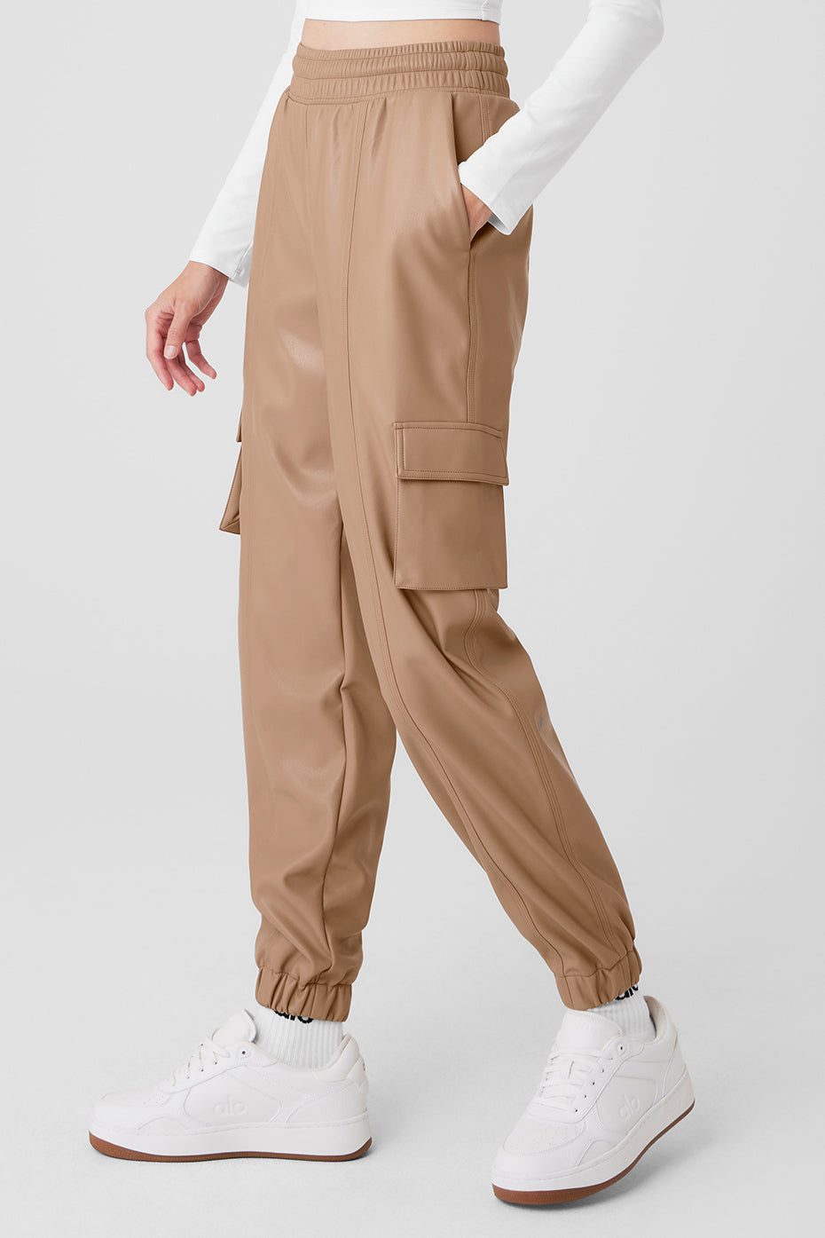Faux Leather Power Hour Jogger