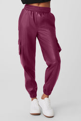 Faux Leather Power Hour Jogger