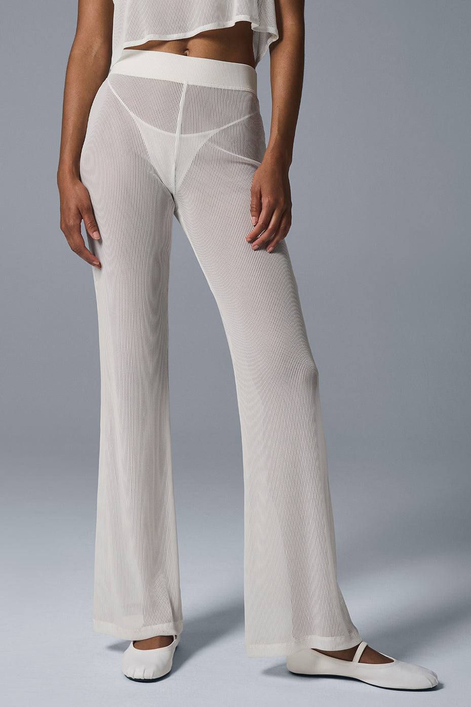 Striped Mesh Tropical Nights Flare Pant
