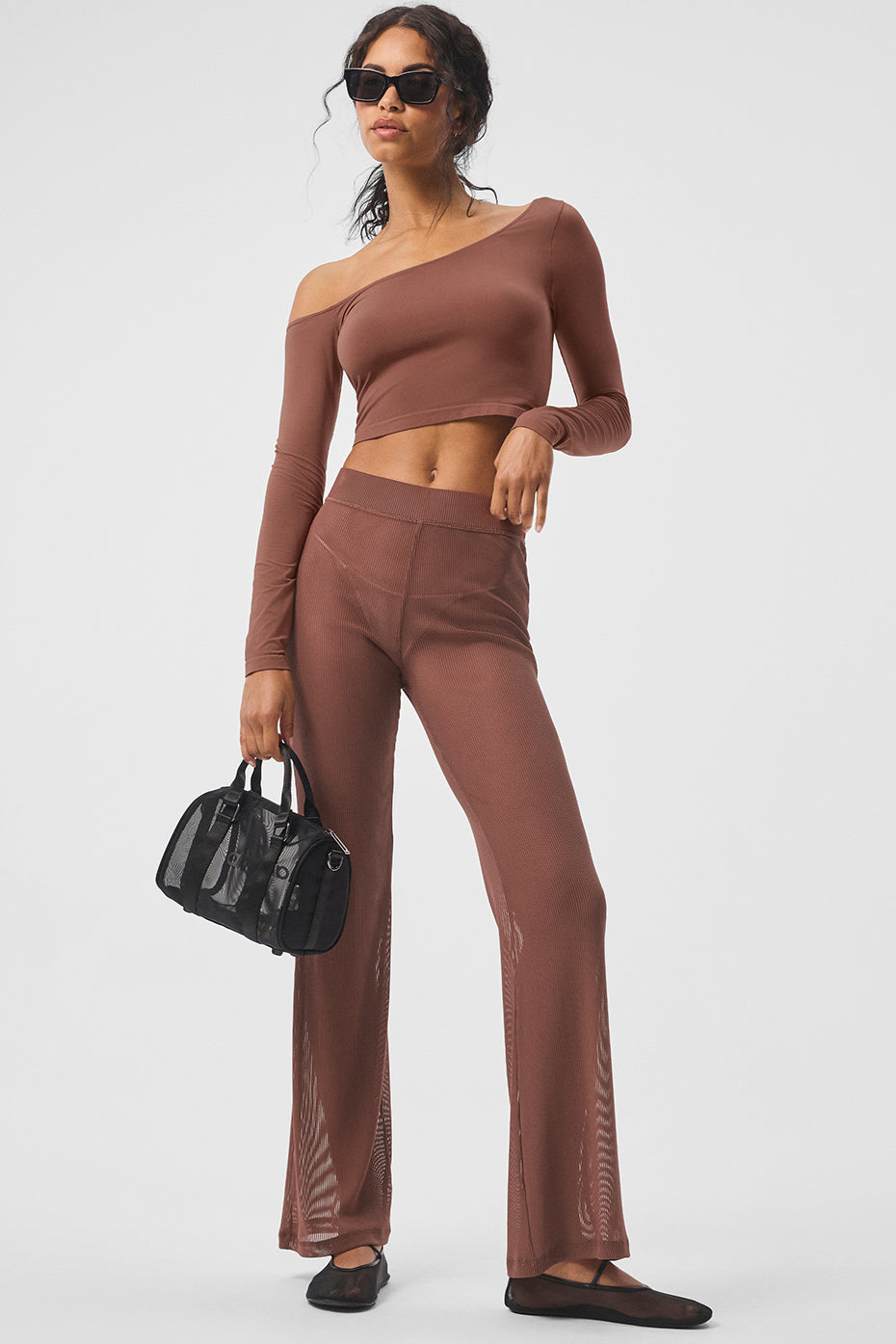 Striped Mesh Tropical Nights Flare Pant