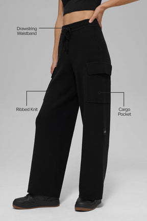 Scholar Knit High-Waist Cargo Pant