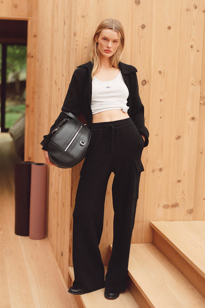 Scholar Knit High-Waist Cargo Pant