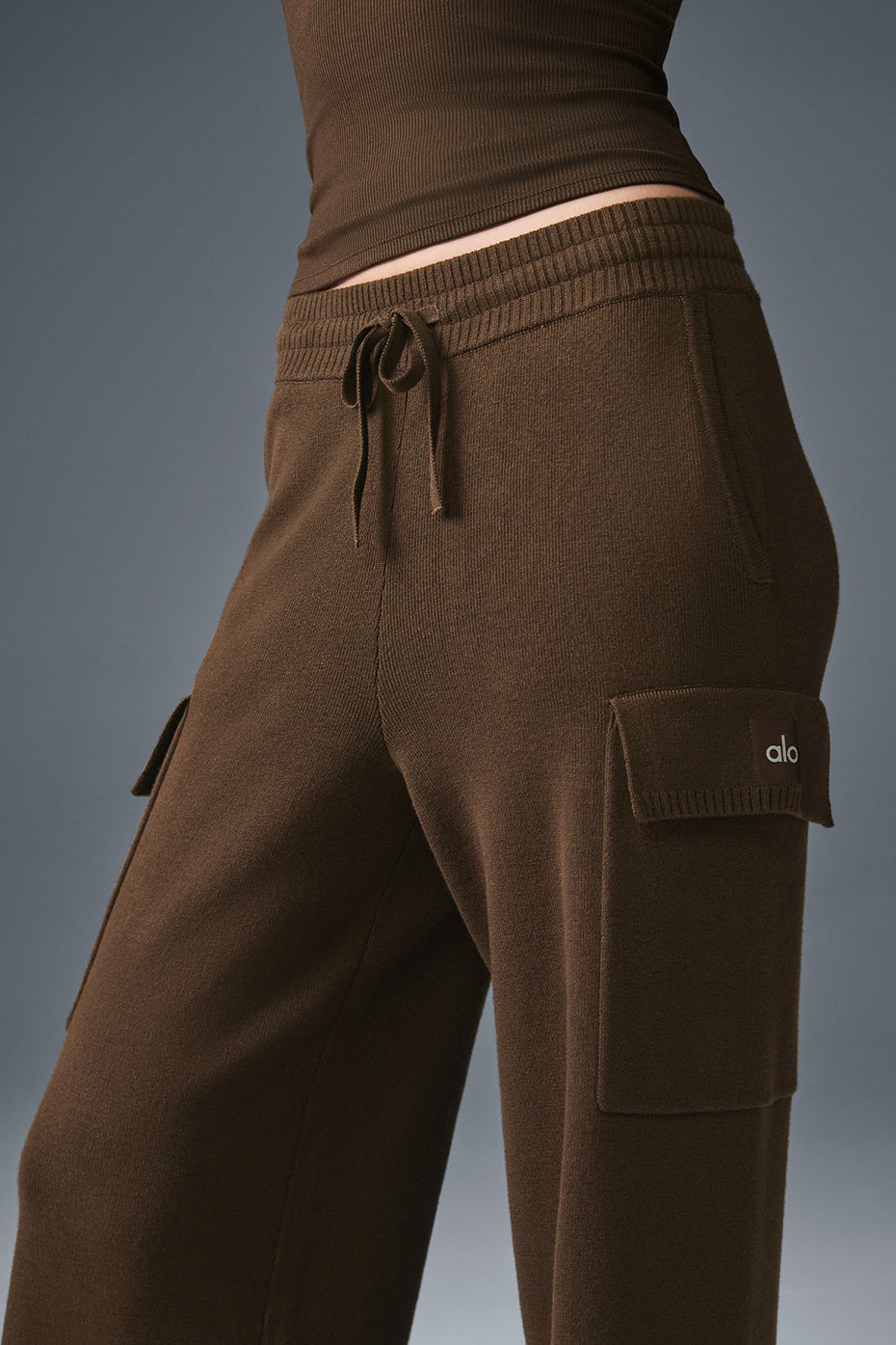 Scholar Knit High-Waist Cargo Pant