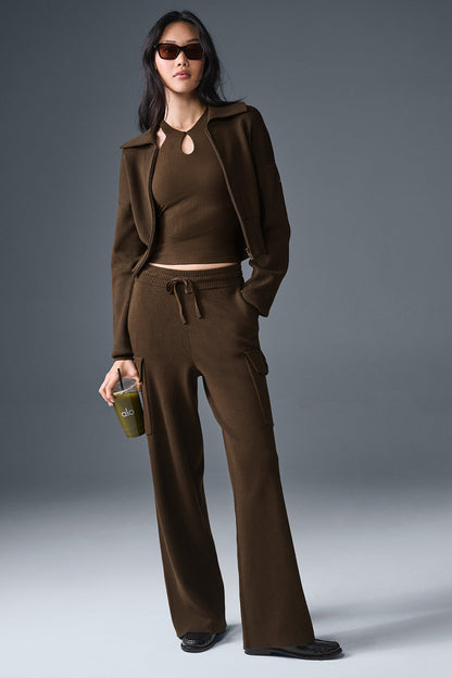 Scholar Knit High-Waist Cargo Pant