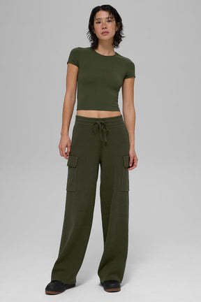 Scholar Knit High-Waist Cargo Pant